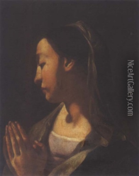 Betende Madonna (madonna In Preghiera) Oil Painting - Giovanni Battista Piazzetta