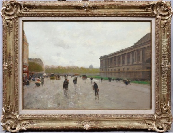Le Louvre Oil Painting - Luigi Loir
