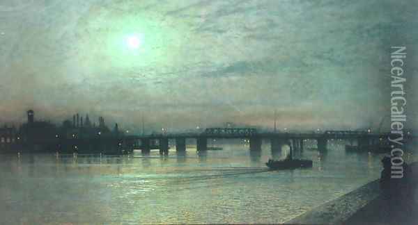 Battersea Bridge 1885 Oil Painting - John Atkinson Grimshaw