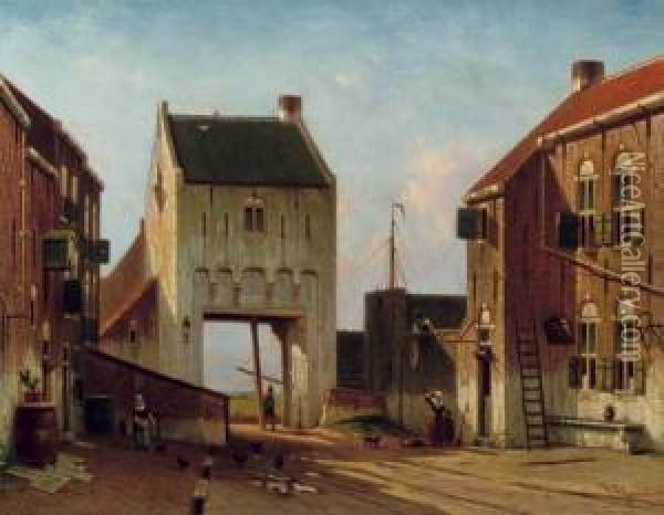 The Gate To Leerdam Oil Painting - Johannes Franciscus Spohler