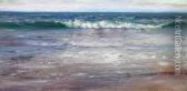 Breaking Waves Along A Shore Oil Painting - George Gardner Symons