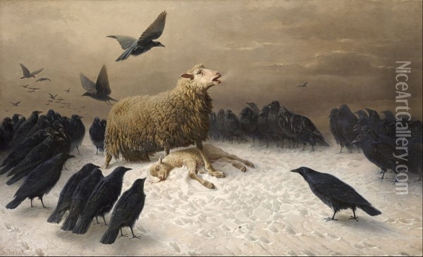 Anguish Oil Painting - August Friedrich Schenck