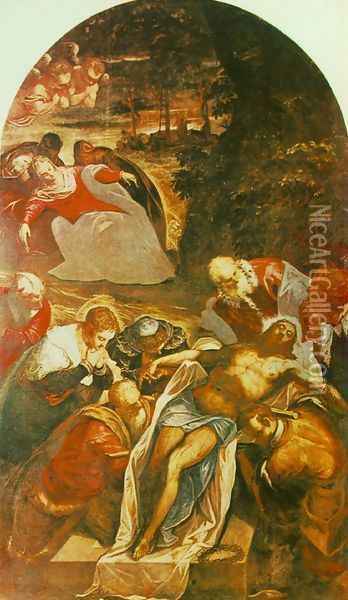 Entombment 1592-94 Oil Painting - Jacopo Tintoretto (Robusti)