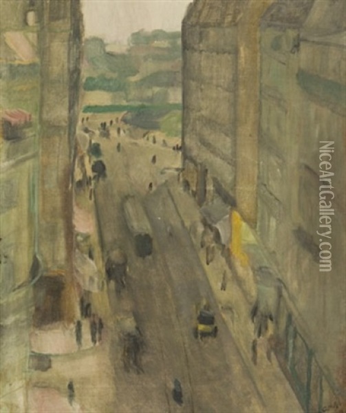 La Rue Damremont, Paris Oil Painting - Georges (Karpeles) Kars