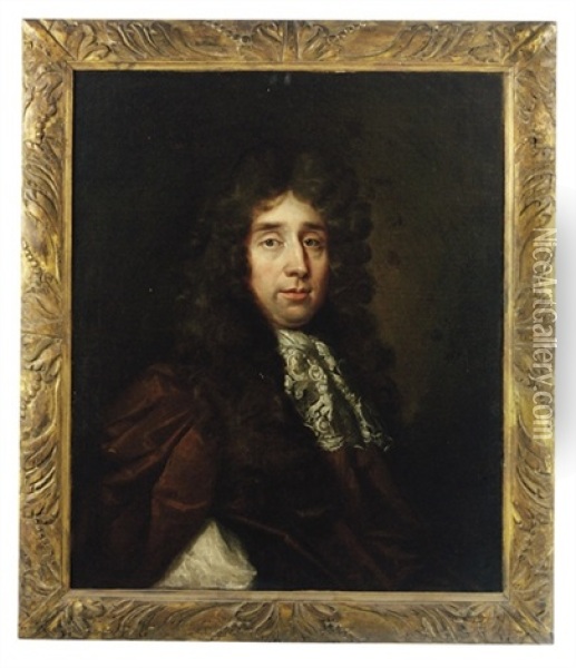 Portrait Of A Gentleman (charles Le Brun?) Oil Painting - John Riley