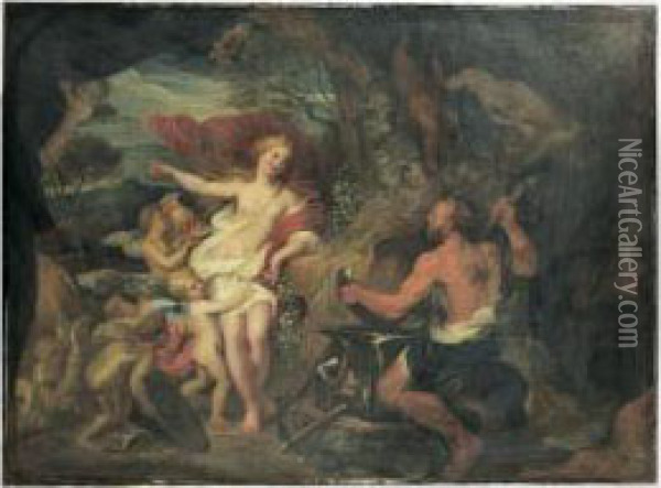 Venus Demandant A Vulcain Des Armes Pour Enee Oil Painting - Michel Corneille II