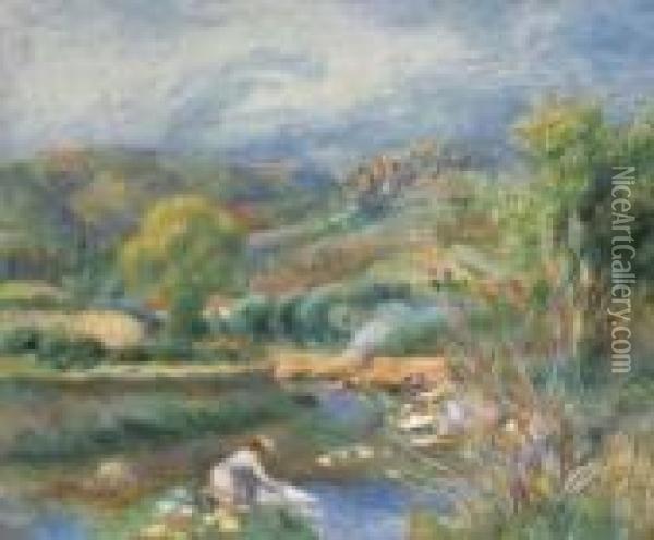 La Laveuse Oil Painting - Pierre Auguste Renoir
