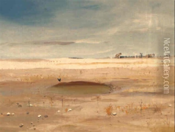 The Waterhole Oil Painting - Arthur Merric Boyd