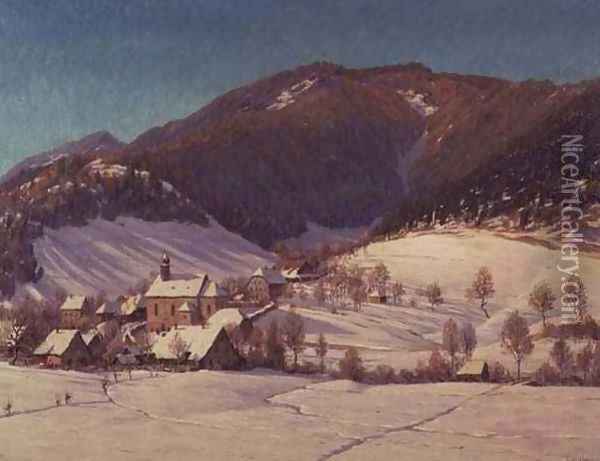 The Austrian Tyrol Oil Painting - Joseph Heffner