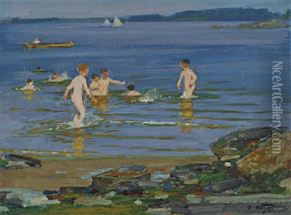 Swimming Oil Painting - Edward Henry Potthast