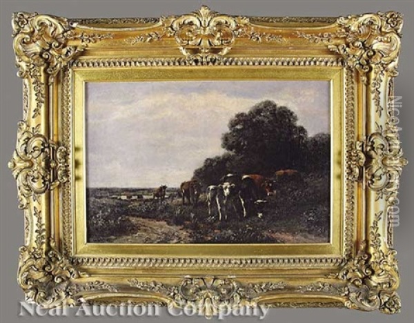Pastoral Scene With Cattle Oil Painting - George Arthur Hays