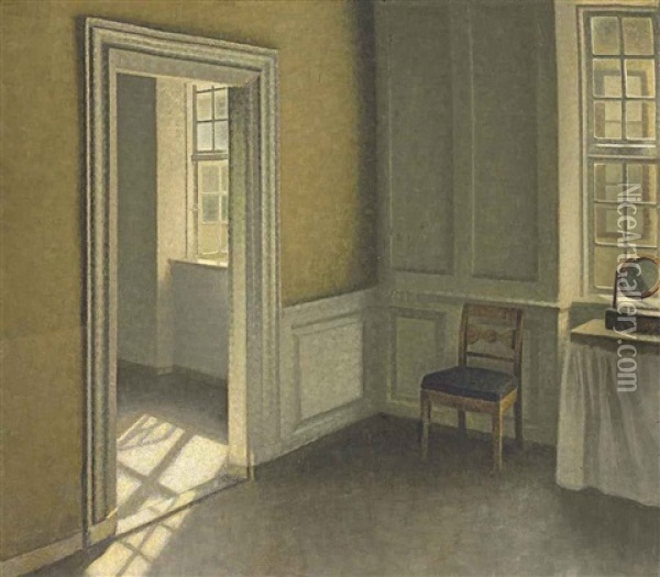 Bedroom, Strandgade 30 Oil Painting - Vilhelm Hammershoi