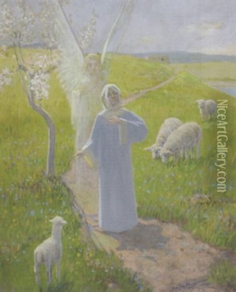 The Annunciation Oil Painting - John Jay Baumgartner