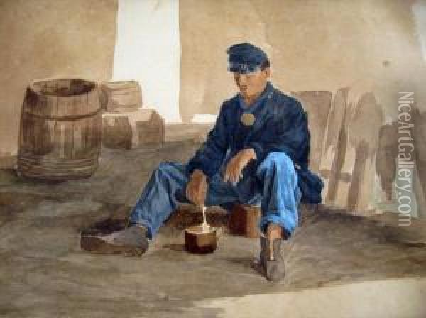 Civil War Soldier Oil Painting - Carl Brandt