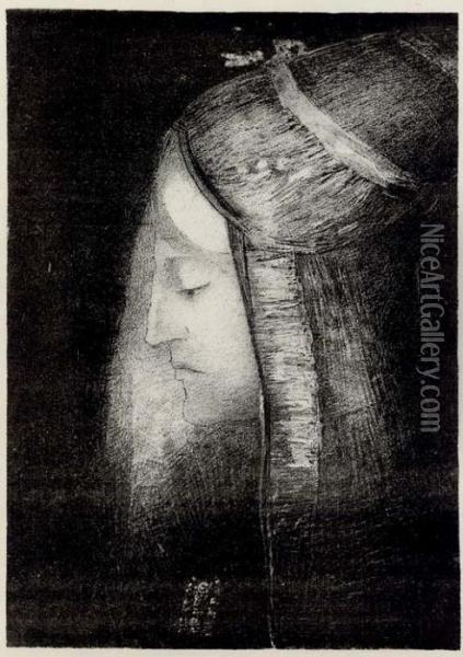 Profil De Lumiere (m. 61) Oil Painting - Odilon Redon