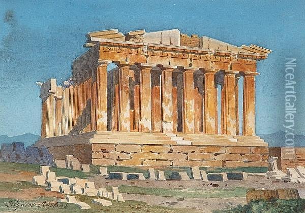 The Parthenon Oil Painting - Stefano Lanza
