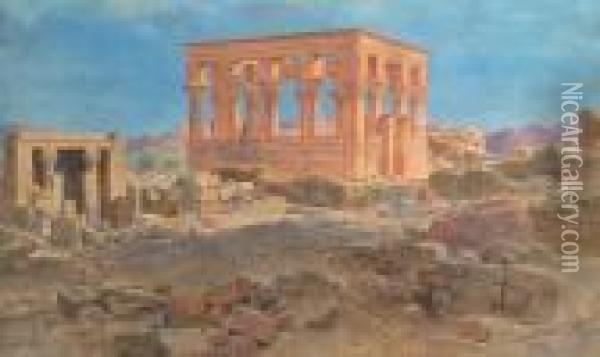 Les Temples De Philae Oil Painting - Themistocles Von Eckenbrecher