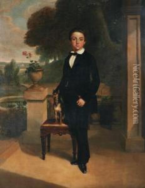 Portrait Of A Young Gentleman In Black Oil Painting - Sir Francis Grant