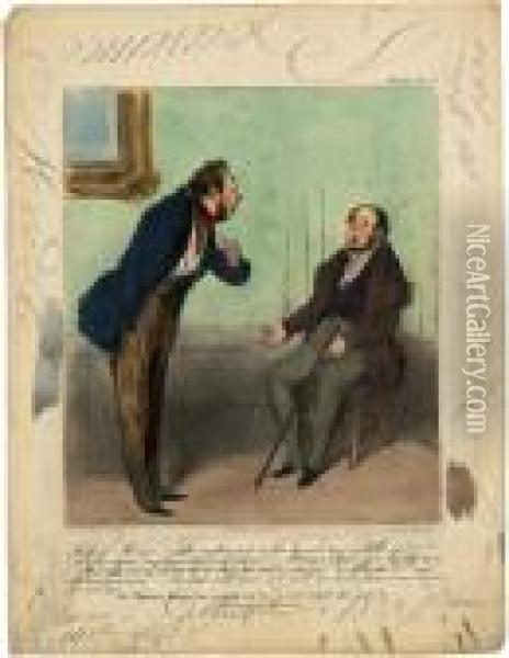 Monsieur! Monsieur! M'offrir 500 Francs Oil Painting - Honore Daumier