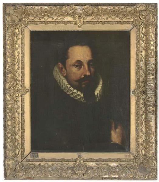 Portrait Of A Gentleman, Bust-length, In A Ruff Oil Painting - Francisco Ribalta