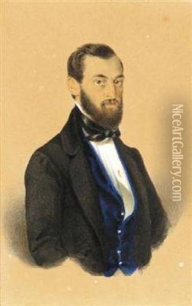 Portrat Eines Mannes Oil Painting - Matthias Adolf Charlemont