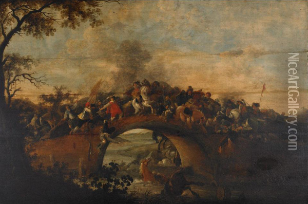 Battle Of Worchester Oil Painting - Hendrick De Meijer