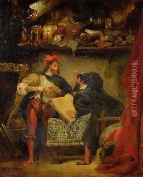 Faust and Mephistopheles 1826 27 Oil Painting - Eugene Delacroix