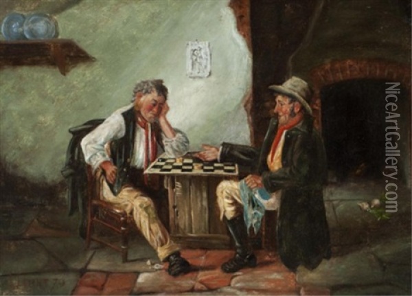 An Awkward Move Oil Painting - Charles Hunt