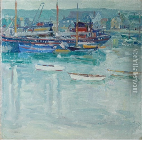 Harbor Scene Oil Painting - Charles Salis Kaelin