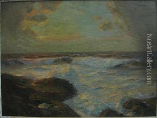Golden Evening Oil Painting - Julius Olsson