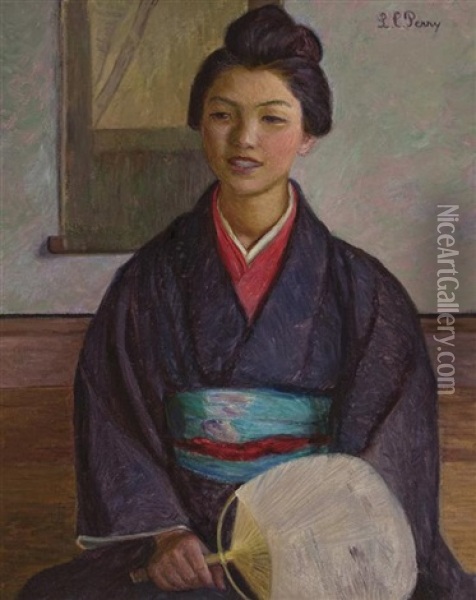 Japanese Girl Oil Painting - Lilla Cabot Perry