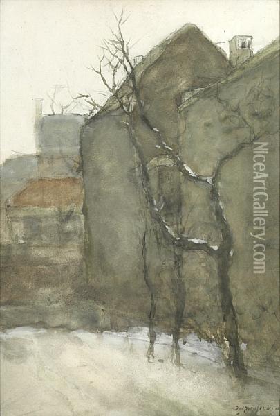 Wintergezicht Oil Painting - Jan Hendrik Weissenbruch