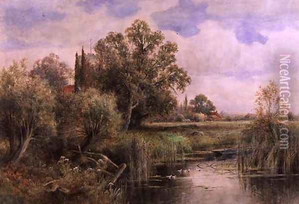 The Backwater Wargrave on Thames Oil Painting - Henry John Kinnaird