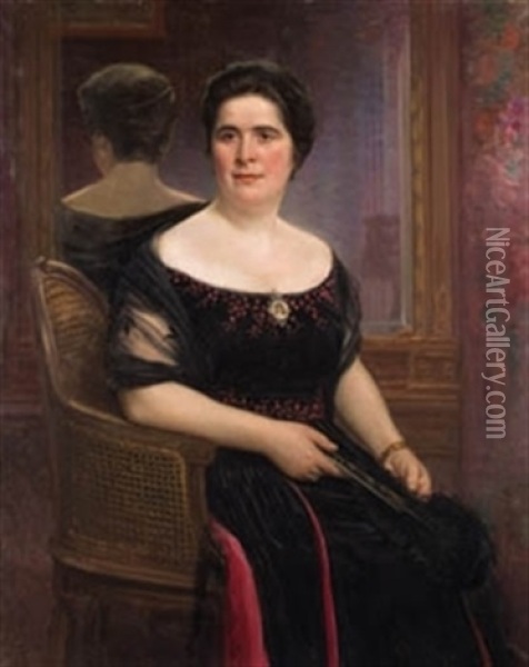 Retrato De Dama Oil Painting - Dioscoro Teofilo de LaPueblaTolin