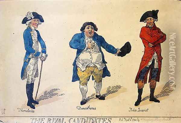 The Rival Candidates, frontispiece in the book History of the Westminster Election.. by Lovers of Truth and Justice, London, 1784 Oil Painting - Thomas Rowlandson