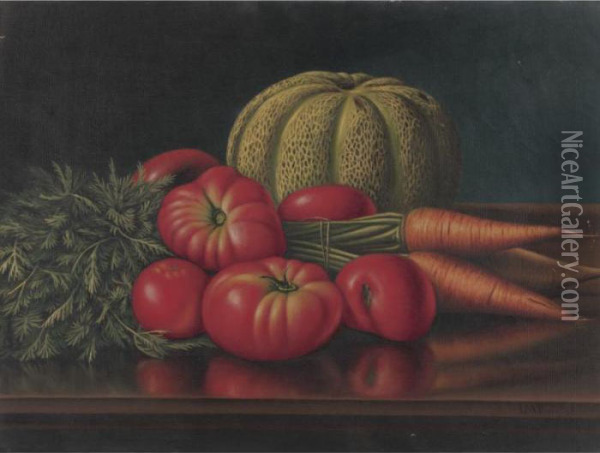 Still Life With Vegetables Oil Painting - Levi Wells Prentice