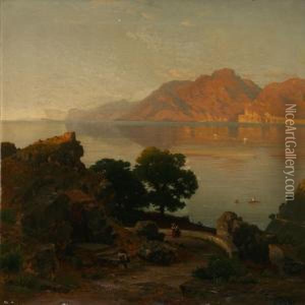 Quiet Evening In Italy Oil Painting - Carl Gustav Rodde