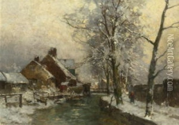 Winter An Der Amper Oil Painting - Karl Adam Heinisch