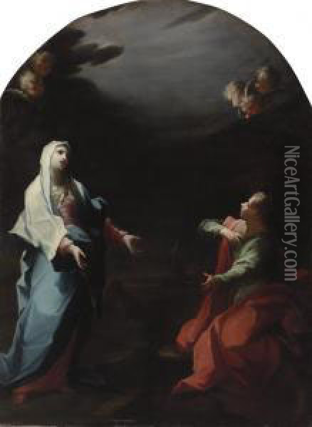 The Madonna And Saint John The Evangelist Oil Painting - Giovanni Camillo Sagrestani