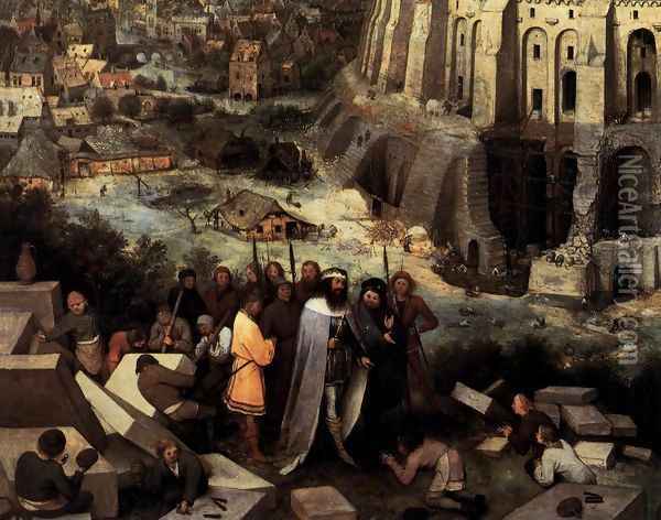 The Tower of Babel (detail) 1563 4 Oil Painting - Jan The Elder Brueghel