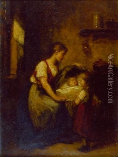 Mother And Child Oil Painting - Leon Emile Caille
