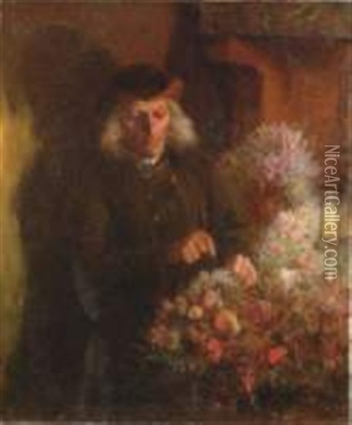 Breton Composant Un Bouquet Oil Painting - Emil Benediktoff Hirschfeld
