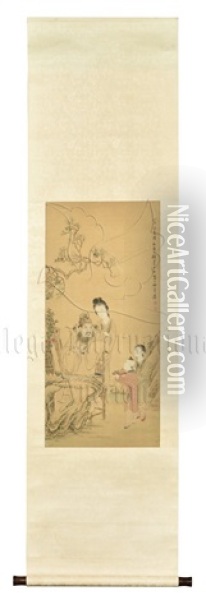 Qian Huian: Ink And Color On Silk Painting 'people Oil Painting -  Qian Hui'an