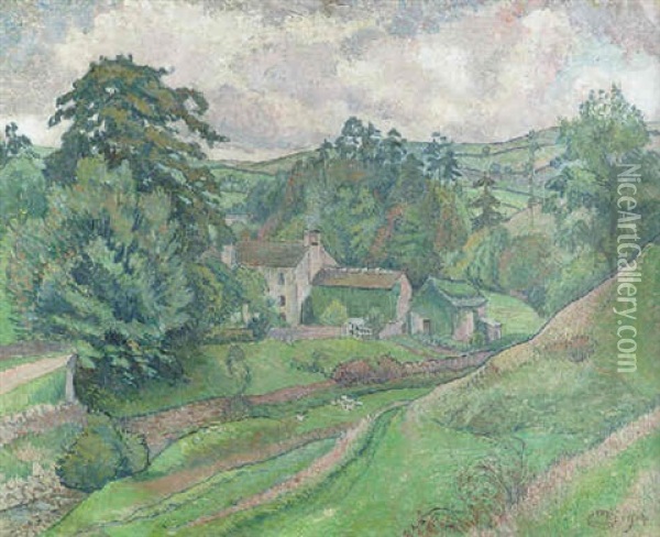 Twindale Grange, Brough Oil Painting - Lucien Pissarro