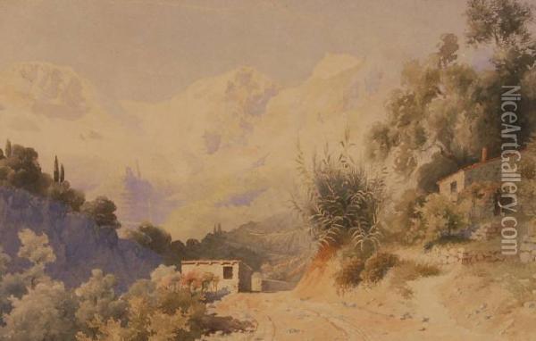 Continental Mountain Landscape Oil Painting - Robert Lightbody