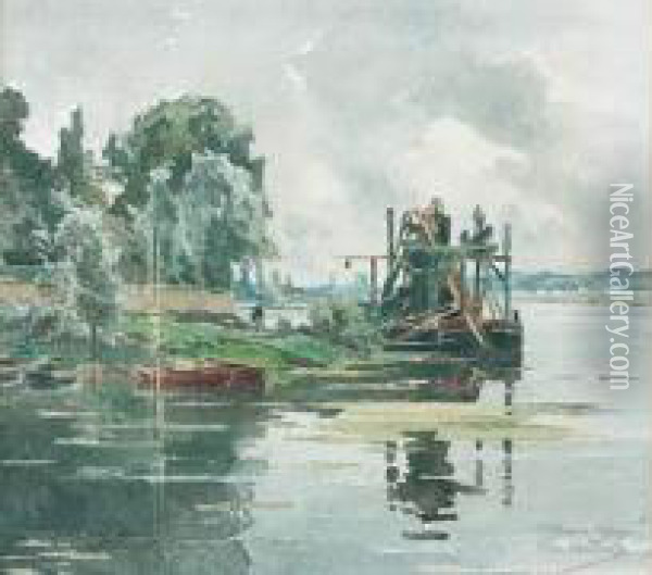 Vue De Villeneuve Saint Georges Oil Painting - Pierre Vauthier