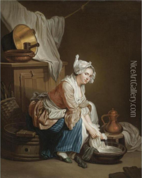 La Blanchisseuse Oil Painting - Jean Baptiste Greuze
