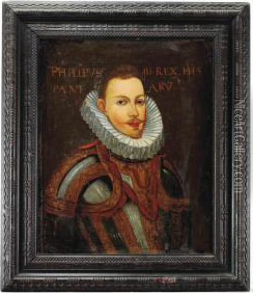 Cruz Portrait Of Philip Iii, King Of Spain, Portugal And The Algarves Oil Painting - Juan Pantoja de la Cruz