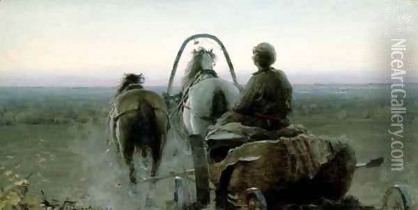 The Return Journey Oil Painting - Abram Efimovich Arkhipov