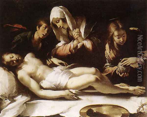 Lamentation over the Dead Christ 1615-17 Oil Painting - Bernardo Strozzi